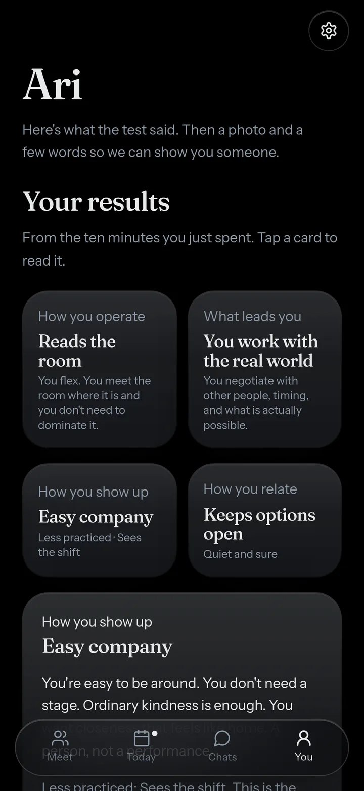 Your result. Four cards from the ten minute test.